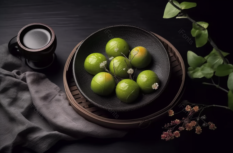 青团特色小吃点心美食绿色实拍,高清,摄影图,摄影图片,图片大全,摄影图免费下载